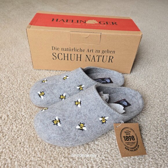 Haflinger Shoes - NIB Haflinger Wool Slippers Bumblebees Bees Api Size 37